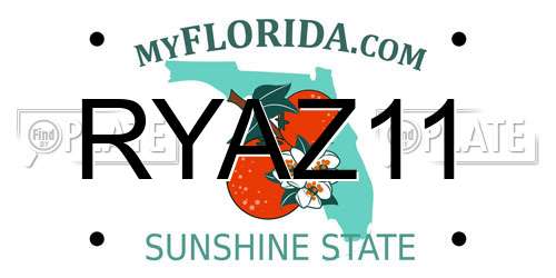 RYAZ11 Florida License Plate