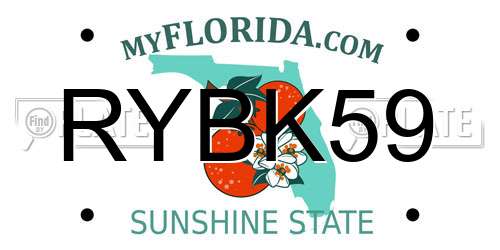 RYBK59 Florida License Plate