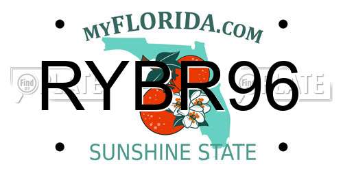 RYBR96 Florida License Plate