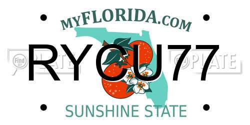 RYCU77 Florida License Plate