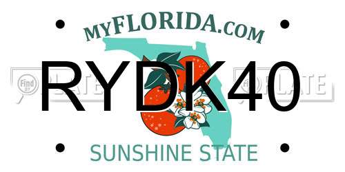 RYDK40 Florida License Plate