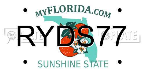 RYDS77 Florida License Plate