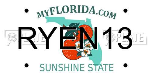 RYEN13 Florida License Plate