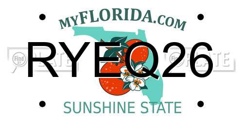 RYEQ26 Florida License Plate