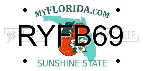 RYFB69 Florida License Plate