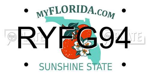 RYFG94 Florida License Plate