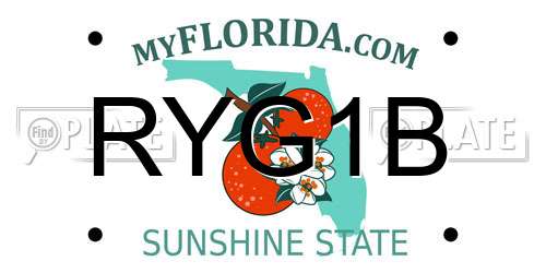 RYG1B Florida License Plate