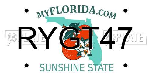 RYGT47 Florida License Plate