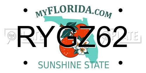 RYGZ62 Florida License Plate