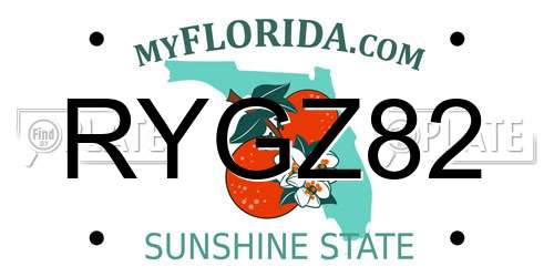 RYGZ82 Florida License Plate