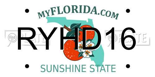 RYHD16 Florida License Plate