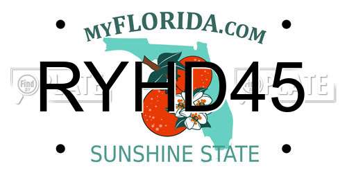 RYHD45 Florida License Plate