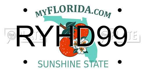 RYHD99 Florida License Plate