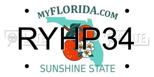 RYHP34 Florida License Plate