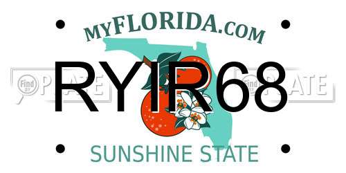 RYIR68 Florida License Plate