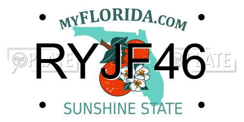 RYJF46 Florida License Plate