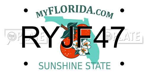 RYJF47 Florida License Plate