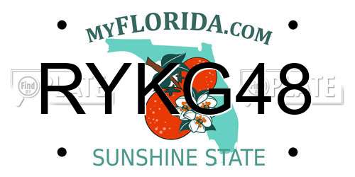 RYKG48 Florida License Plate