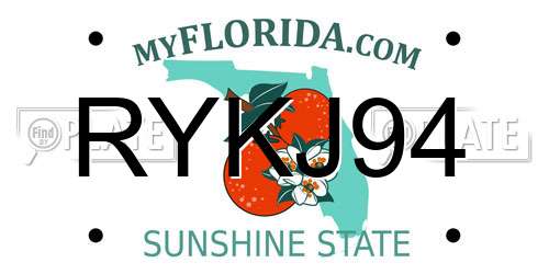 RYKJ94 Florida License Plate