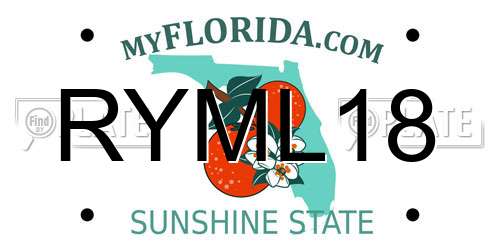 RYML18 Florida License Plate