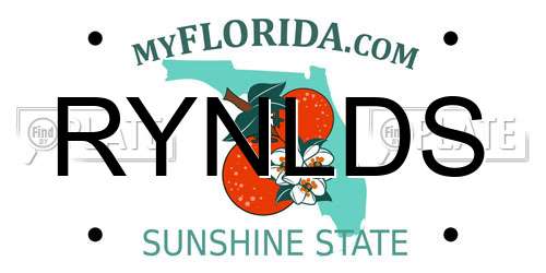 RYNLDS Florida License Plate