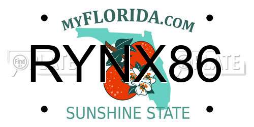 RYNX86 Florida License Plate