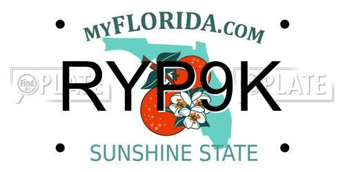 RYP9K Florida License Plate
