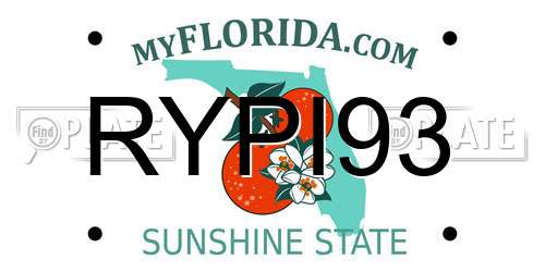 RYPI93 Florida License Plate