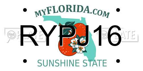 RYPJ16 Florida License Plate