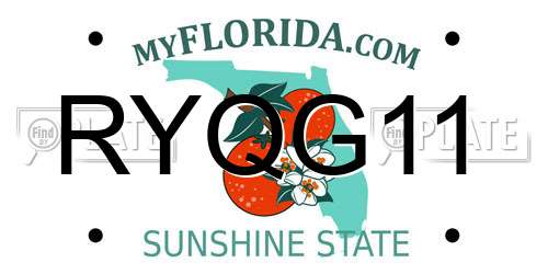 RYQG11 Florida License Plate