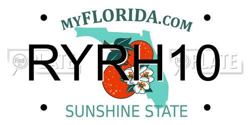 RYRH10 Florida License Plate