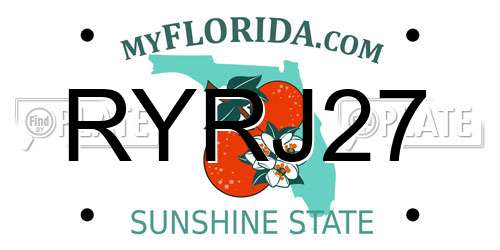RYRJ27 Florida License Plate