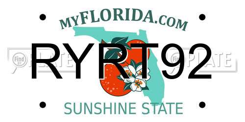 RYRT92 Florida License Plate