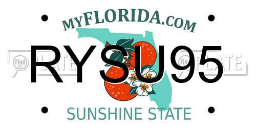 RYSU95 Florida License Plate