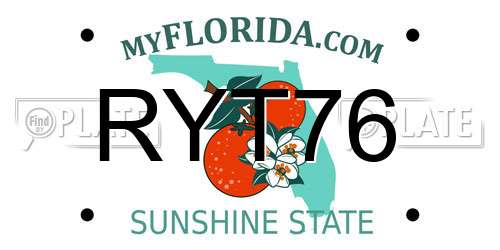 RYT76 Florida License Plate