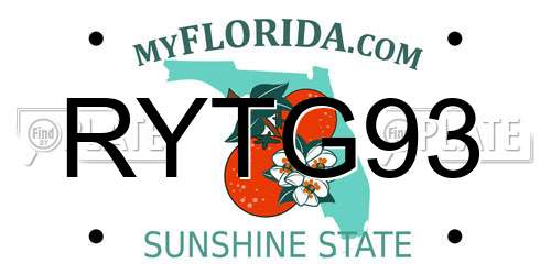 RYTG93 Florida License Plate