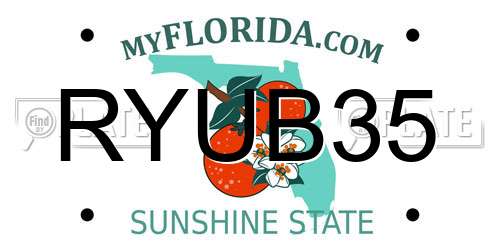 RYUB35 Florida License Plate