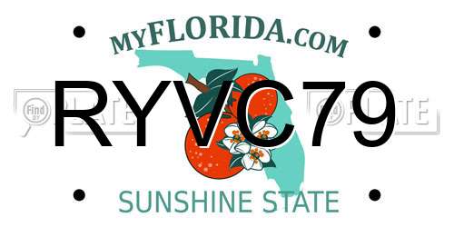 RYVC79 Florida License Plate