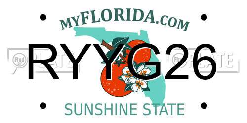 RYYG26 Florida License Plate
