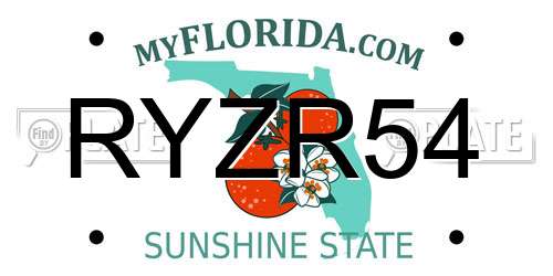 RYZR54 Florida License Plate