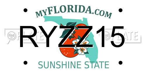 RYZZ15 Florida License Plate