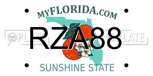 RZA88 Florida License Plate