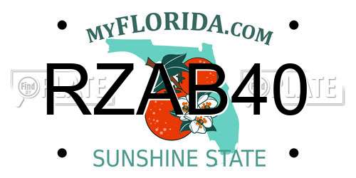 RZAB40 Florida License Plate