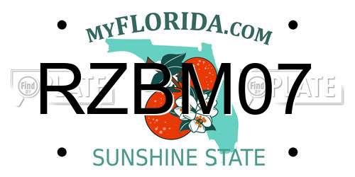 RZBM07 Florida License Plate