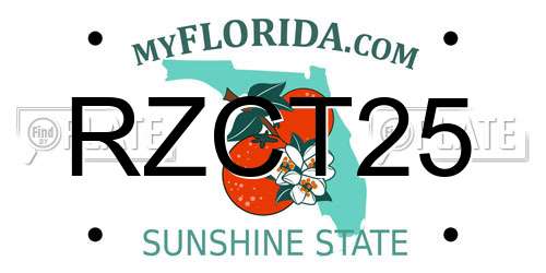 RZCT25 Florida License Plate