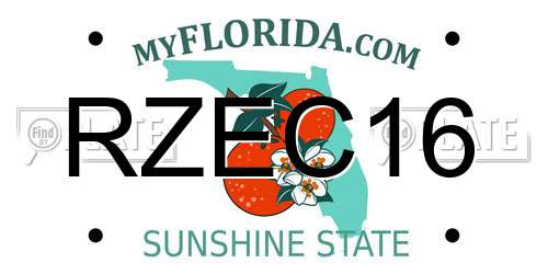 RZEC16 Florida License Plate