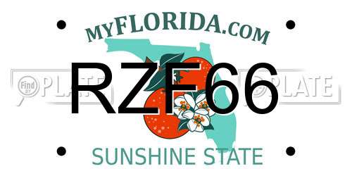 RZF66 Florida License Plate