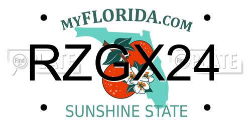 RZGX24 Florida License Plate