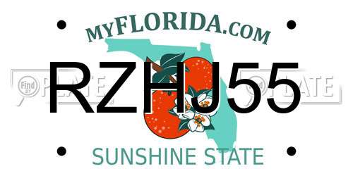 RZHJ55 Florida License Plate
