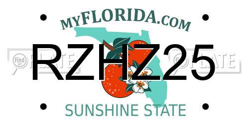 RZHZ25 Florida License Plate